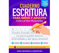 Cuaderno de Escritura Para Niños y Adultos - Con Letra Pequeña: Para Mejorar la Escritura | +100 Datos Fascinantes del Mundo que nos Rodea | Traza Letras, Palabras, Números y Datos