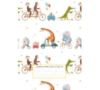 Cuaderno Doble Linea 3,5 mm A4: Libretas bonitas de animales para niñas y niños - Cuaderno infantil doble raya niños - Doble Pauta 3,5mm A4