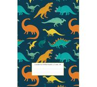 Cuaderno Doble Pauta 3,5 mm A4: 100 páginas - 50 hojas - cuaderno dinosaurio - cuaderno doble raya para niños - libreta doble raya para escritura