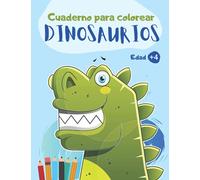 Cuaderno para colorear Dinosaurios: Libro de colorear para niños y niñas de 4 a 8 años o preescolar y primaria | 44 dibujos de dinosaurios para colorear