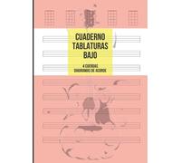 Cuaderno Tablatura Bajo: Tablatura De 4 Cuerdas Para Bajo, 8 Tablaturas Y 5 Diagramas De Acorde Por Página, 100 Páginas A4