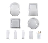 Cuadrado Redondo Cilindro Colgante Resina Tipo Concreto Molde Jabón Molde Silicona Molde Diy Coaster/Flor Olla Cenicero/Pluma/Colgante/Titular De La Vela