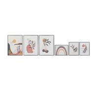 CUADRO SET 6 LIENZO PS 40X2,8X60 HOJAS ENMARCADO