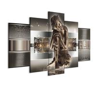 Cuadros B&D XXL - Tableau décoratif moderne 200x100 cm - Impression sur toile - Décoration murale pour salon et chambre - Asie bouddha bouddhisme feng shui orienter les figures zen 020113-289