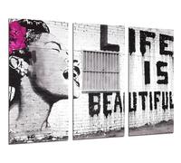 Cuadros Camara Lot de 3 posters muraux décoratifs pour chambre à coucher, salon, chambre à coucher, Banksy Street Art (97 x 62 cm)