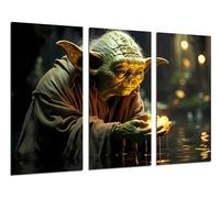Cuadros Camara Lot de 3 posters muraux décoratifs pour chambre à coucher, salon, chambre à coucher, Star Wars, Yoda (97 x 62 cm)