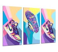 Cuadros Cámara Lot de 3 posters muraux décoratifs pour salon moderne, chambre à coucher, pantoufles Nike Blazer (97 x 62 cm)