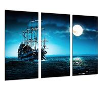 Cuadros Camara Poster moderne photographique bateau à voile Carabela, guerre, coucher de soleil, 97 x 62 cm, réf. PST26445