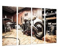 Cuadros Camara Poster Photographique Moto Vintage, Moto Harley Davidson, Multicolore, 131 x 62 cm XXL
