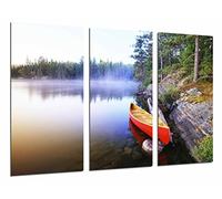 Cuadros Camara Tableau Moderne Photographique, Impression sur Bois, Bateau, lac, Paysage, Nature, Aviron, 97 x 62 cm, ref. 26680