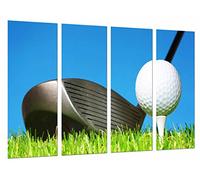 Cuadros Camara Tableau Moderne Photographique, Impression sur Bois, Bâton de Golf et Balle, Sports, 131 x 62 cm, ref. 26738