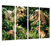 Cuadros Camara Tableau Moderne Photographique, Impression sur Bois, Forêt de Dinosaures de la Nature Sauvage, Rex Velociraptor, 131 x 62 cm, ref. 27078