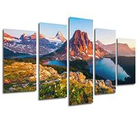 Cuadros Camara Tableau Moderne Photographique, Impression sur Bois, Lac Nature, Coucher de Soleil, 165 x 62 cm, ref. 26336