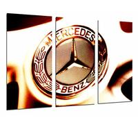 Cuadros Camara Tableau Moderne Photographique, Impression sur Bois, Logo Mercedes Benz, Voiture, Marque, Moteur, 97 x 62 cm, ref. 26836