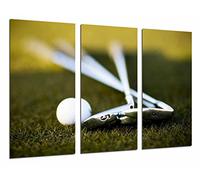 Cuadros Camara Tableau Moderne Photographique, Impression sur Bois, Sport Golf, Clubs et Balle sur Pelouse, 97 x 62 cm, ref. 26796