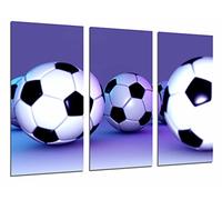 Cuadros Camara Tableau Moderne Photographique, Impression sur Bois, Sport Soccer, Boules, Boules, Fond Violet, 97 x 62 cm, ref. 26790