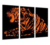 Cuadros Camara Tableau Moderne Photographique, Impression sur Bois, Tigre des Animaux Sauvages, félin Orange et Noir, Nature, 97 x 62 cm, ref. 26924
