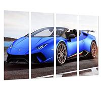 Cuadros Camara Tableau moderne photographique Voiture de sport, Supercar Huracan 2018 Spyder, 131 x 62 cm, Réf. 27261