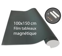 Cuadros Lifestyle Film Tableau 100x150 cm | Film Tableau Vinyle magnétique et Autocollant | Tableau magnétique | Film magnétique | Craie + aimants Inclus | Gris