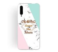 CUAgain Coque Compatible avec Huawei Honor 9X / 9X Pro Silicone Marbre Motif Drôle Phrase Antichoc Ultra Fine Slim Design Étui Bumper Kawaii Case Cover One Piece Housse pour Femme Fille Homme Moon