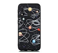 CUAgain Coque Compatible avec Samsung Galaxy A20e 2019 Silicone Noir Motif Drôle Galaxie Antichoc Ultra Fine Slim Kawaii Design Étui Bumper TPU Case Cover Housse pour Femme Fille Homme Galaxie
