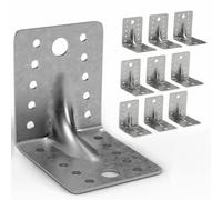 CUALITYX Lot de 10 équerres pour bois (70 x 70 x 55 x 1,5 mm) - Supports en L en tôle d'acier galvanisé très résistants aux intempéries avec bords lisses - Idéal pour la fixation de meubles et les