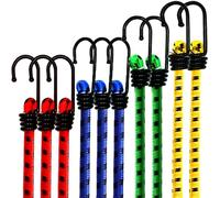 CUALITYX Lot de 10 tendeurs avec crochets très résistants aux intempéries et aux UV - Idéal pour sécuriser les bagages, les camps, les bâches, les meubles de jardin, les housses de couvercle de