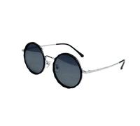 CUAXINHM Lunettes de soleil réglables polarisées arrondies, lunettes de soleil rondes avec ND9 en continu, lunettes réglables pour homme avec protection UV, Lunette fine - Jambes fines argentées -