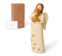 Cuayaes Statue de Chien Ange Gardien, Cadeaux Commémoratifs pour Souvenir Chien Décédé, Accueil Décoration Objets Ange Figure Statue pour Amoureux des Chiens
