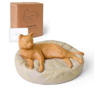 Cuayese Figurine Chat, Cadeau Chat pour Les Amoureux des Chats, Peint à la Main Résine Statue Decoration de la Maison, l'étagère, Le Bureau, Le Salon