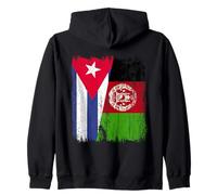 Cuba Afghanistan Demi Drapeau cubain Afghan Patrimoine Sweat à Capuche