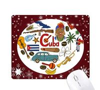 cuba amour coeur landscap drapeau national tapis de souris en hiver flocon de neige