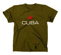 Cuba Cuba Libre T-Shirt Drapeau, Olive, M