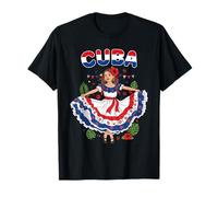 Cuba Cuban Girl Robe Traditionnelle à Fleurs Tropicales T-Shirt