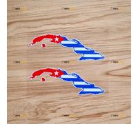 Cuba drapeau carte autocollant décalcomanie vinyle - lot de 2 réfléchissant 12,7 cm - pour voiture bateau ordinateur portable gobelet