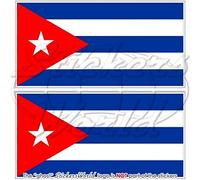 Cuba Drapeau Cuba République de Cuba 7,6 cm (75 mm) en vinyle Bumper Stickers, Stickers x2