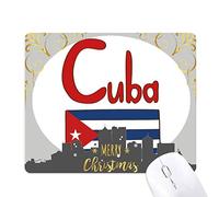cuba drapeau modèle rouge et bleu la nuit de noël, tapis de souris en caoutchouc