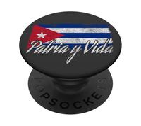 Cuba Flag Patria Y Vida Free Cuba PopSockets PopGrip Adhésif