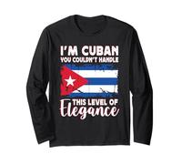 Cuba Flag Proud Elegant Cuban Boyfriend Girlfriend Manche Longue