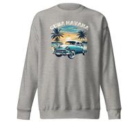 Cuba Havana Classic Cars Vintage Design Sweat-shirt unisexe adulte, Anthracite, XXL