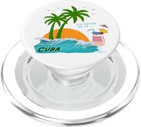 Cuba Palmiers Plage Cocktail Caraïbes Vacances Souvenir PopSockets PopGrip pour MagSafe