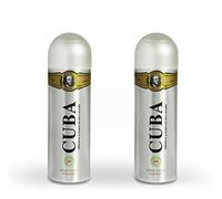 Cuba Paris Gold Lot de 2 déodorants en spray pour le corps 200 ml