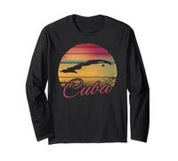 Cuba Shirt Carte de l'île Cubaine Mois du Patrimoine hispanique Manche Longue