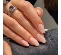 Cubahop 24pcs Almond Nude dégradé ongles couverture complète faux ongles bâton sur les ongles pour les femmes et les filles