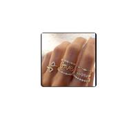 Cubahop Crystal Snake Anneaux Set Open Stacking Bagues Gothiques Kunckle Anneaux Ajustables Knuckle Anneau Set pour les Femmes, Métal, Cristal