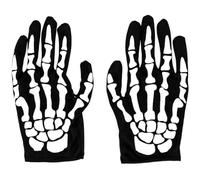 Cubahop Gants fantômes à doigts entiers pour femme Motif tête de mort squelette d'Halloween, Noir , taille unique