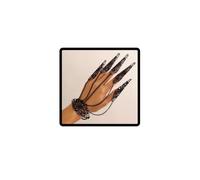 Cubahop Halloween gothique chaîne en métal full Finger bracelet griffes fleur Nail bracelet pour les femmes et les filles handworlds (Noir)