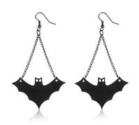 Cubahop Halloween noir Bat Choker colliers gothique rouge Genstone collier collier pendentif chaîne bijoux pour femmes et filles (Boucles d’oreilles)