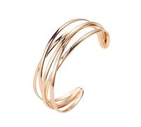 Cubahop Layered Open Metal Cross bracelet lisse pour les femmes et les filles (Or)