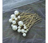 Cubahop Lot de 18 épingles à cheveux en forme de U avec perles - Style bohème vintage - Pour mariée, demoiselles d'honneur - Doré